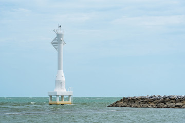 Lighthouse in the sea at Thailand.