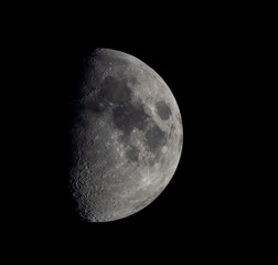 Photo of moon in amateur telescope.