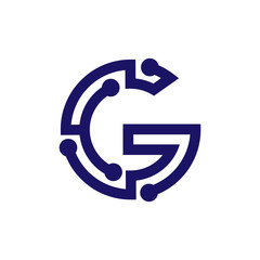 G Letter logo vector element. Technology letter logo template