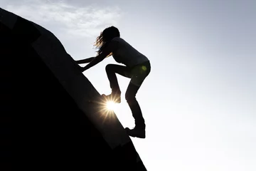 Keuken foto achterwand Alpinisme Vrouw klimmen