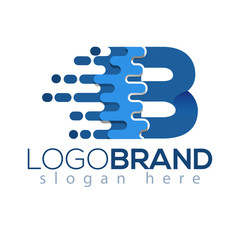 B Letter Pixel Icon Vector Logo element. Letter speed logo template