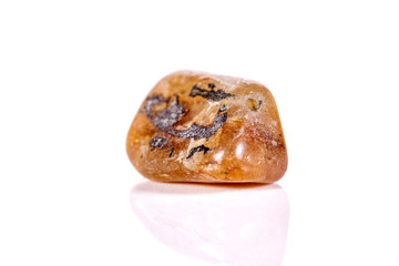 Macro mineral stone jasper on a white background