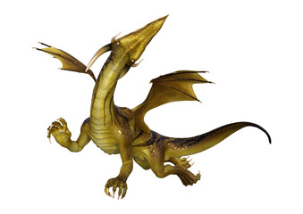 Obraz premium 3D Rendering Fantasy Dragon on White