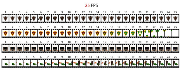 Icons animation symbolizes protection. Animation of the abstract shield on different topics.