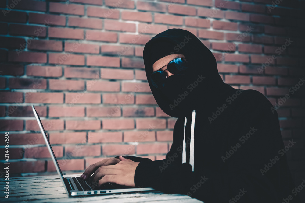 Poster computer hacker trying to accessing personal information privacy