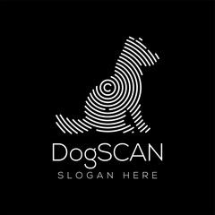 Dog Scan Technology Logo vector Element. Animal Technology Logo Template