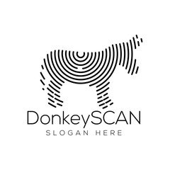 Donkey Scan Technology Logo vector Element. Animal Technology Logo Template