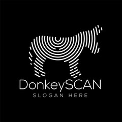 Donkey Scan Technology Logo vector Element. Animal Technology Logo Template