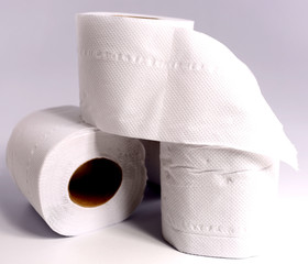 Tissue roll with white backdrop.