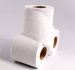 Tissue roll with white backdrop.