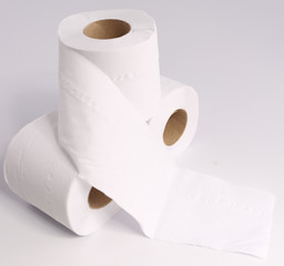 Tissue roll with white backdrop.