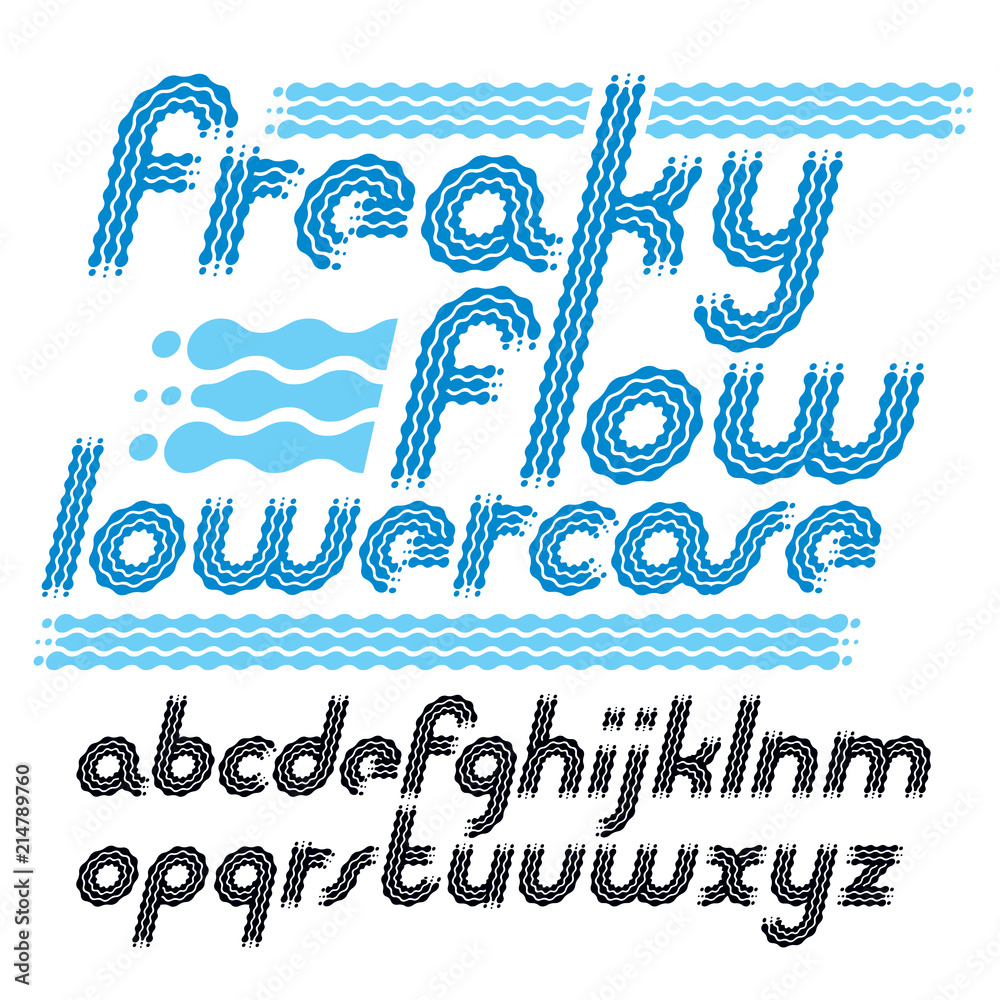 Poster vector lowercase modern pop alphabet letters set. rounded bold italic retro font, typescript can be 
