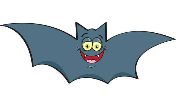 Cartoon illustration of a smiling bat.