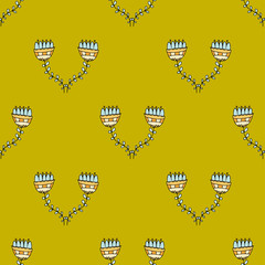 pattern hand drawn flower in vector, wallpaper, textile