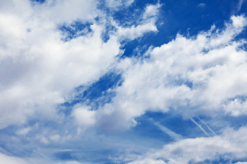 clear blue sky and white clouds on day time background