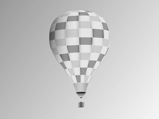 Obraz premium A black and white pattern design hot air balloon in the sky vector illustration