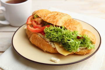Croissant with vegetables