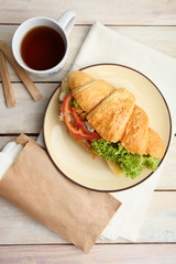 Croissant with vegetables
