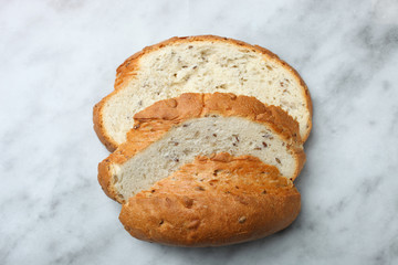 White bread with seeds