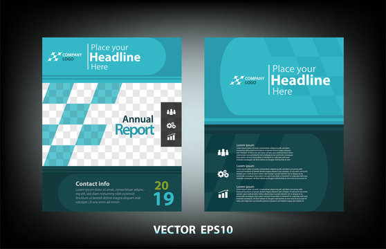 Cover design of business annual report with blue tone concept for presentation,vector illustration design,eps10.