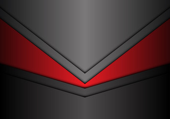 Abstract metallic red gray arrow direction design modern luxury futuristic background vector illustration.