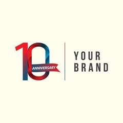 10 Year Anniversary Vector Template Design Illustration