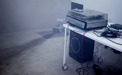 retro audio systems in party