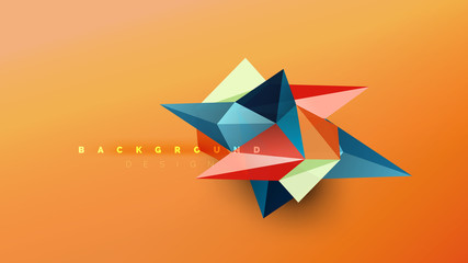 Abstract background - geometric origami style shape composition, triangular low poly design concept. Colorful trendy minimalistic illustration