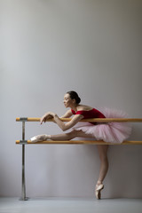 Beautiful ballerina training in the class © Alexander Y