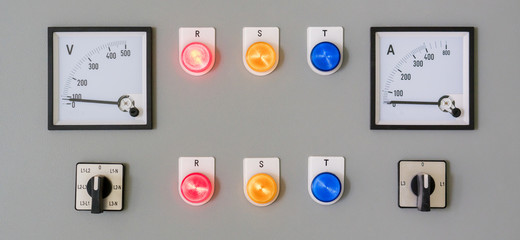 Electric Control Box with Voltmeter and Ampmeter gauge