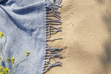 plaid for a picnic on the beach
