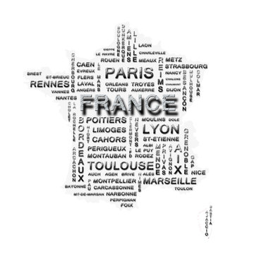 Carte de France - Préfectures - Sans Contour