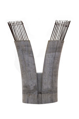 Concrete bridge construction isolated on white background with clipping path.