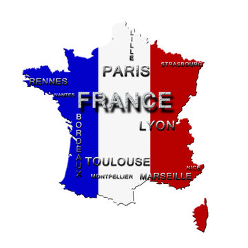 Carte de France - Top 10 - Avec Contour