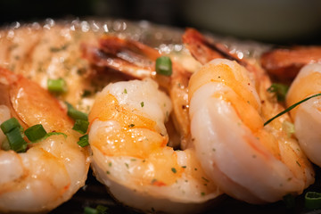 Grilled shrimp and salmon