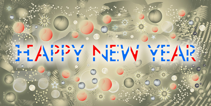 Bonne ann&eacute;e &eacute;crit en anglais sur un fond or contemporain