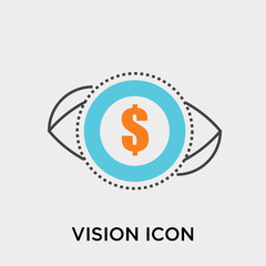 Vision icon vector sign and symbol isolated on white background, Vision logo concept