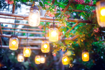 Modern and industrial style lamps outdoor. Light background