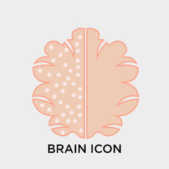 Brain icon vector sign and symbol isolated on white background, Brain logo concept