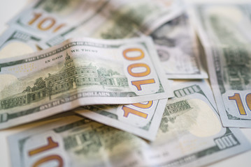 money background with american dollars, hundred dollars background. random moneys, economic and financial crisis