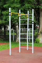 Outdoor sport simulator. Street workout exercise.