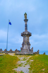 Fototapeta na wymiar Monumento al Marques de Comillas (Monument of Marquis of Comillas) in Guell y Martos park, in Comillas, Cantabria, Spain