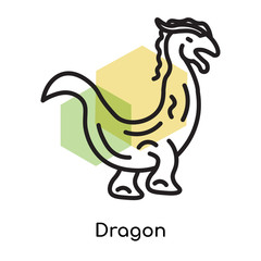 Fototapeta na wymiar Dragon icon vector sign and symbol isolated on white background, Dragon logo concept