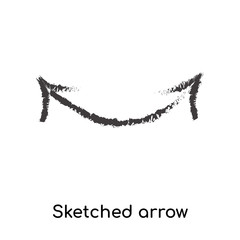 Sketched arrow icon vector sign and symbol isolated on white background, Sketched arrow logo concept