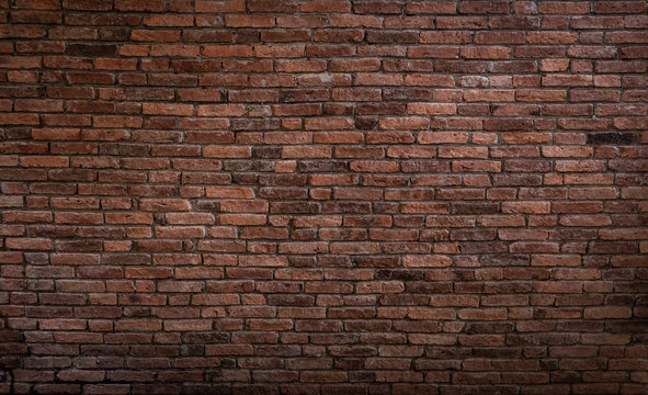 Fototapeta Red brick wall texture background,brick wall texture for for interior or exterior design backdrop,vintage tone.