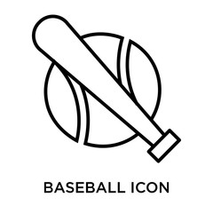 Baseball icon vector sign and symbol isolated on white background, Baseball logo concept