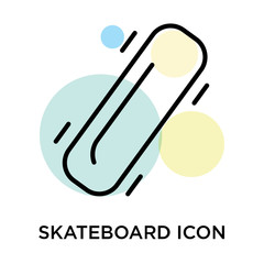 Skateboard icon vector sign and symbol isolated on white background, Skateboard logo concept