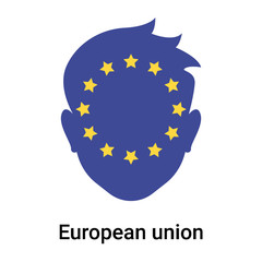 European union icon vector sign and symbol isolated on white background, European union logo concept