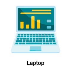 Laptop icon vector sign and symbol isolated on white background, Laptop logo concept