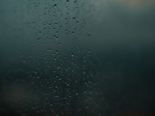 Raindrops on the windows.